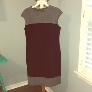 Black and gray pencil dress